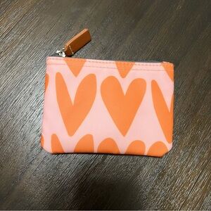 Pink and Orange Heart Zip Pouch